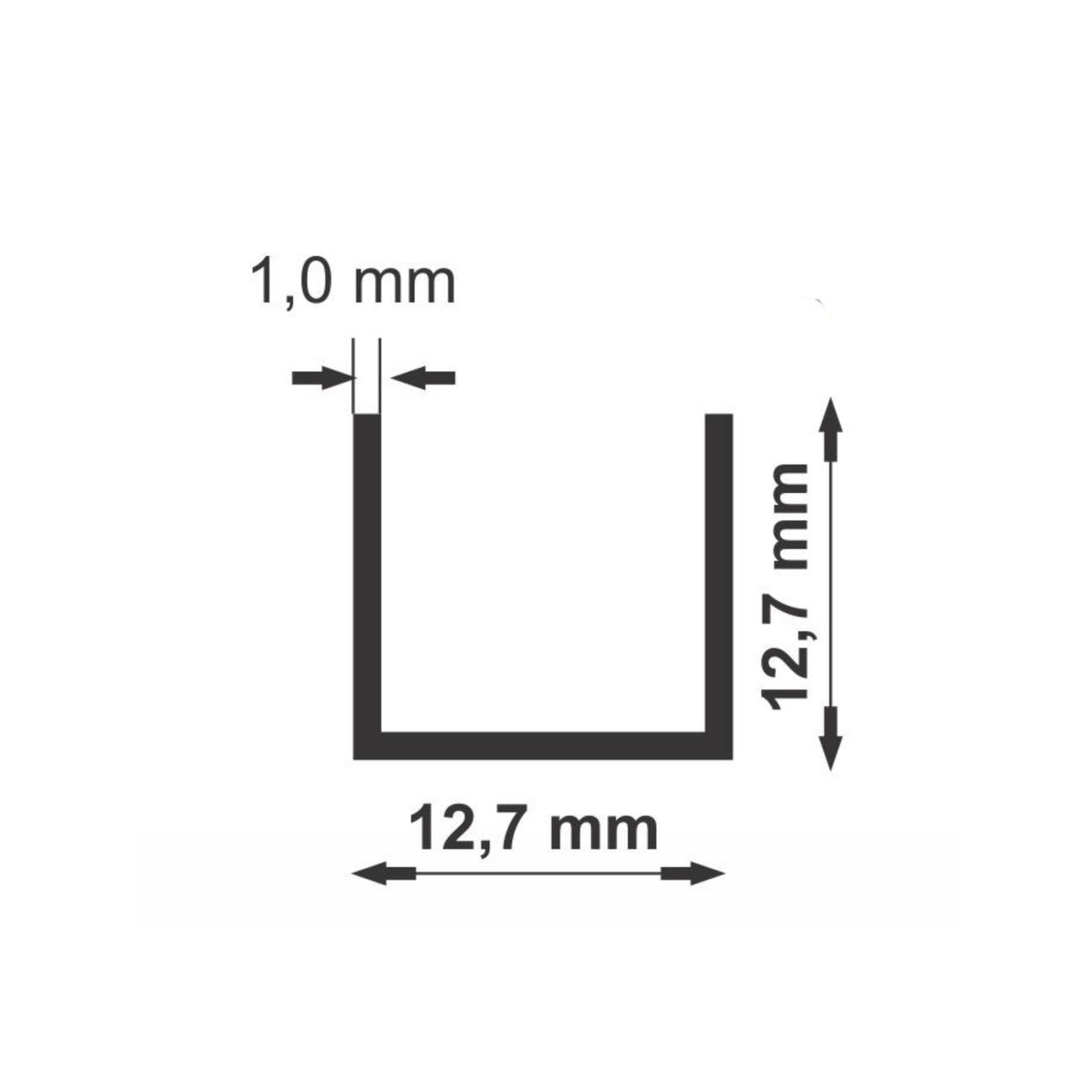 Trilho Canaleta U 1 2 Em Aluminio Para Portas De Correr 2 De 3 Metros